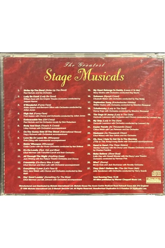 (Plak Değildir CD dir) CD The Greatest Stage Musicals CD Three CD