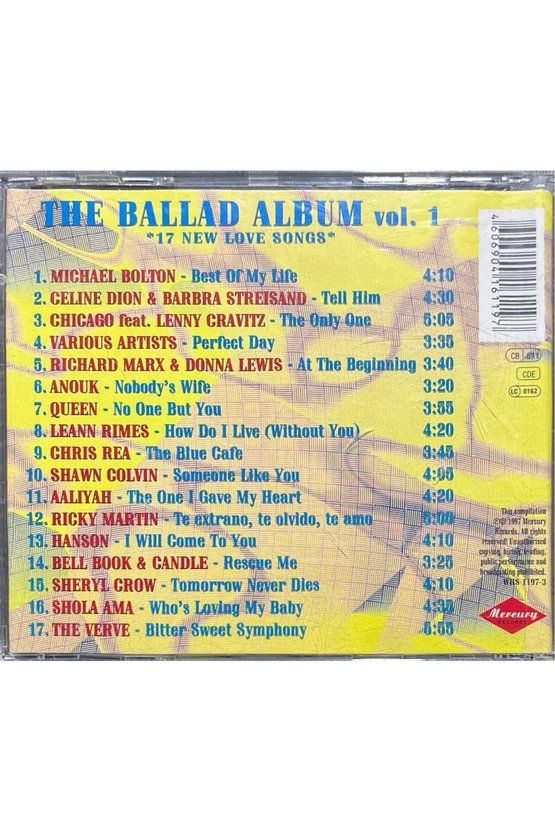 (Plak Değildir CD dir) CD The Ballad Album Vol.1 17 New Love Songs CD