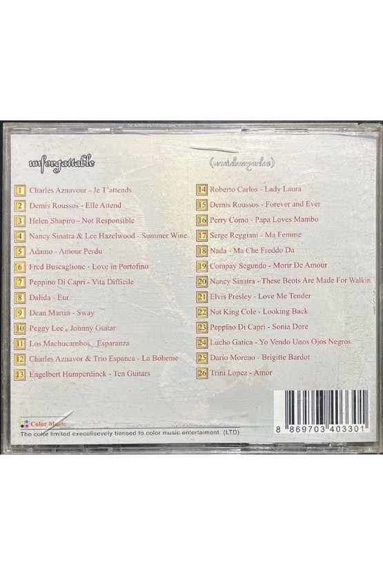 (Plak Değildir CD dir) CD Unforgattable 26 Golden Songs CD