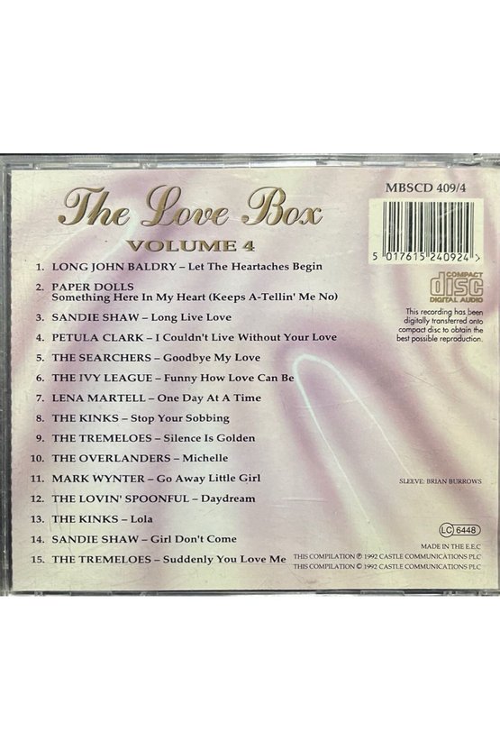 (Plak Değildir CD dir) CD The Love Box Volume-4 CD