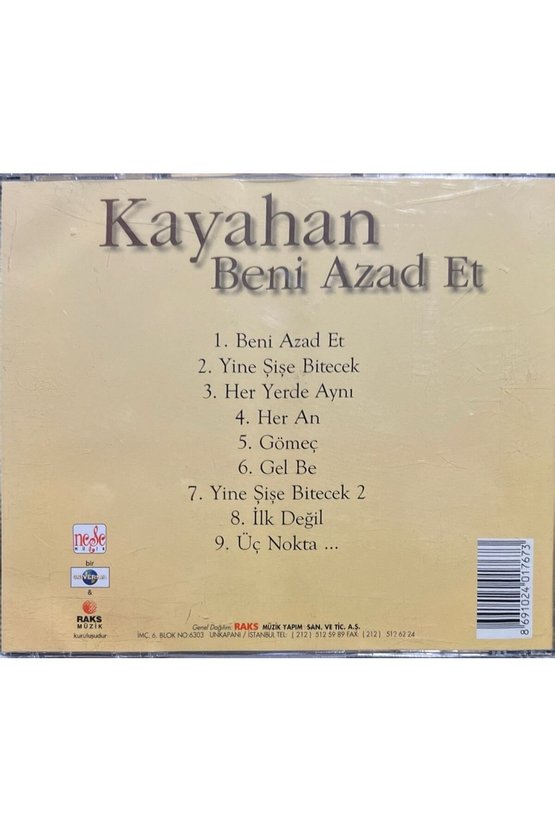 (Plak Değildir CD dir) CD Kayahan Beni Azad Et CD