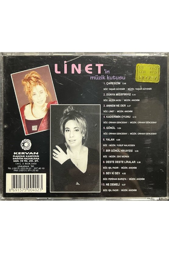 (Plak Değildir CD dir) CD Linet - Linetin Müzik Kutusu Sarı Bandrollü CD