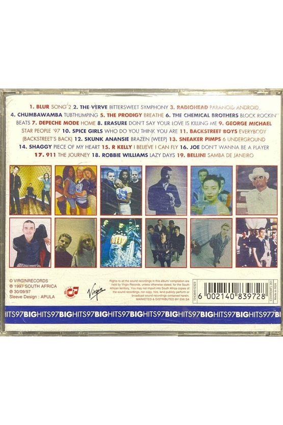 (Plak Değildir CD dir) CD Big Hits 19 Original Chart Toppers CD