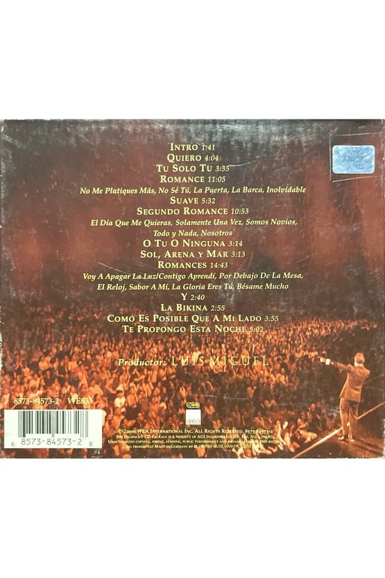 (Plak Değildir CD dir) CD Luis Miguel Vivo CD