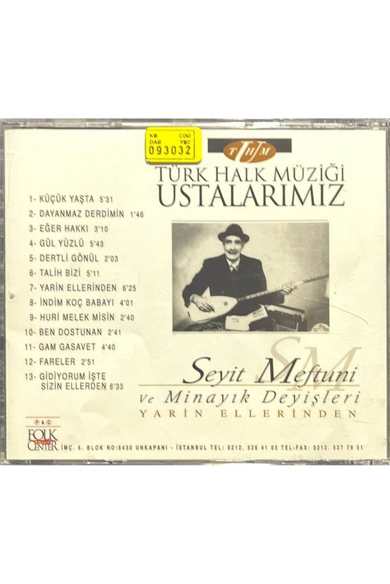 (Plak Değildir CD dir) CD Türk Halk Müziği Ustalarımız Seyit Meftuni CD