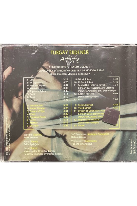 (Plak Değildir CD dir) CD Turgay Erdener Afife Tchaikovsky CD