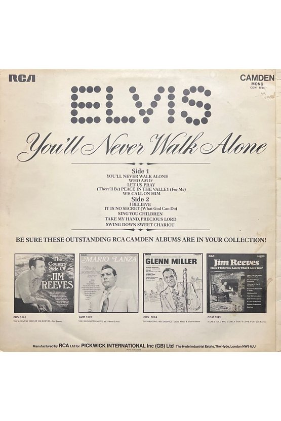 Elvis Presley Youll Never Walk Alone LP Plak