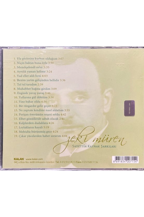 CD Zeki Müren Sadettin Kaynak Şarkıları CD
