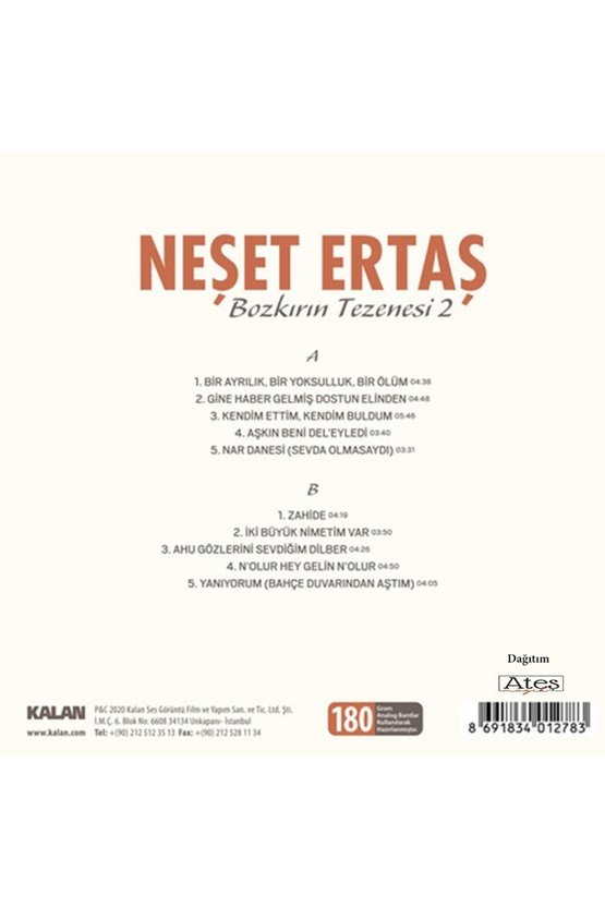 Neşet Ertaş Bozkırın Tezenesi 2 LP Plak