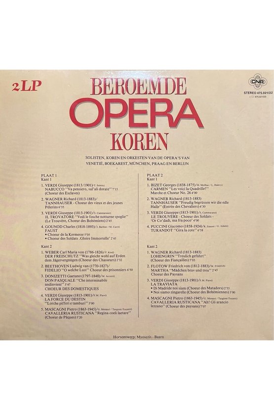 Beromemde Opera Koren Double Classic LP Plak