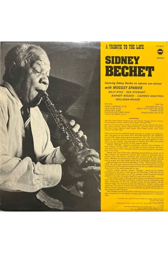 Sidney Bechet A Jam Session LP Plak