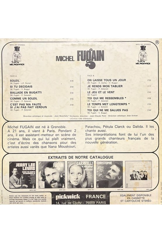 Michel Fugain Michel Fugain LP Plak