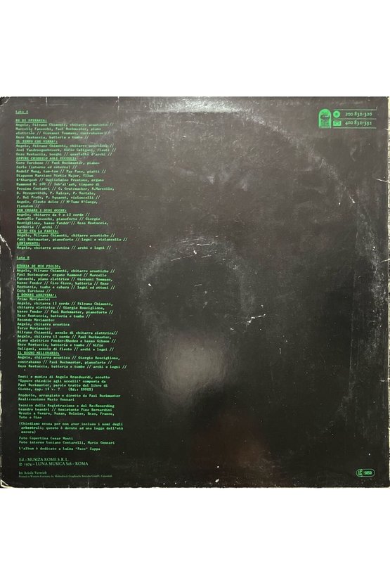 Angelo Branduardi Italian Version Of 1st Lp Released 1974 Lp Plak