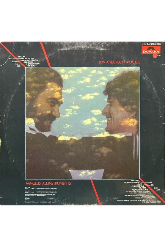 Jon And Vangelis Short Stories LP Plak