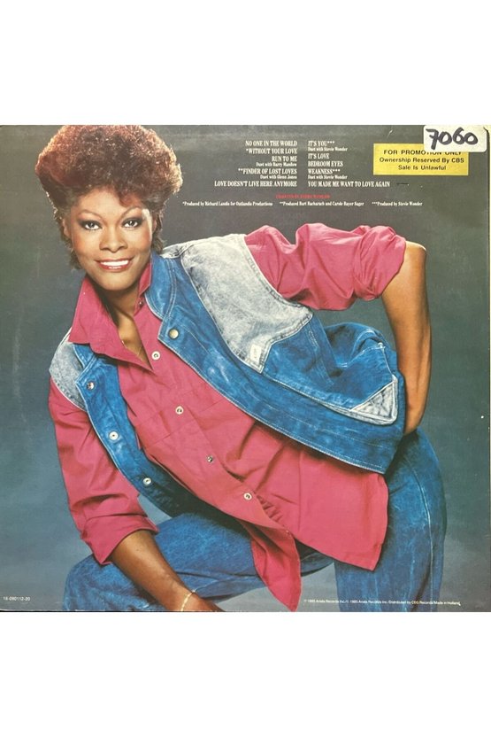 Dionne Warwick Without Your Love LP Plak
