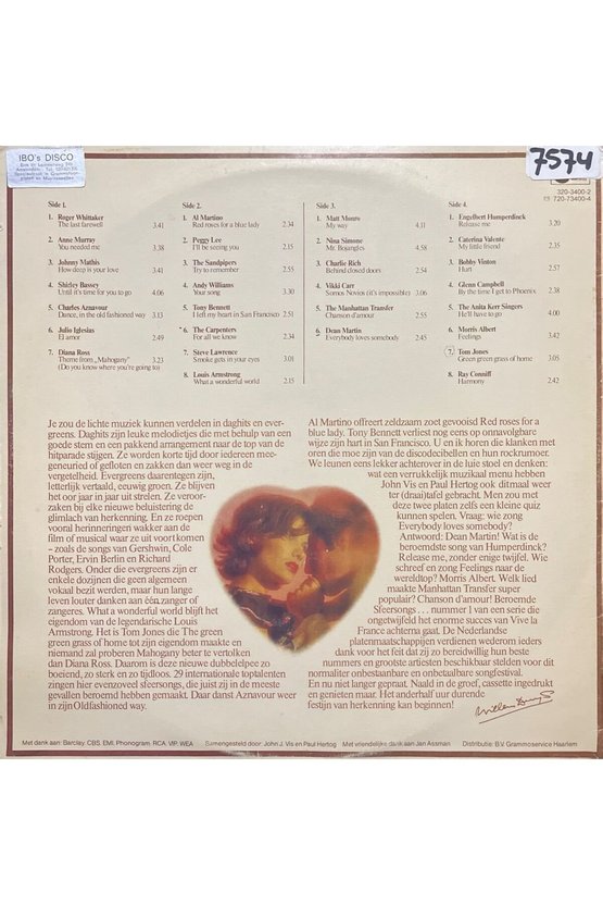 Beroemde Sfeersongs Double LP Plak