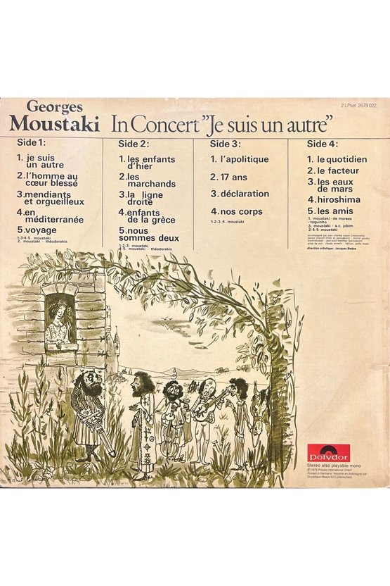 Georges Moustaki In Concert Double LP Plak