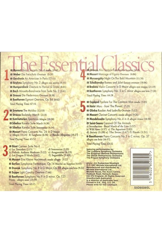 (Plak Değildir CD dir) CD The Essential Classics Açılmamış Jelatininde 5 Adet CD