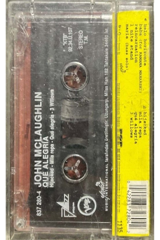 John Mc Laughlin Trio Que Alegria Kaset