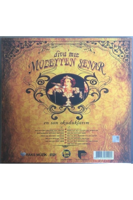 Müzeyyen Senar En Son Okuduklarım Divamız LP Plak