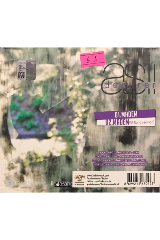 (PLAK DEĞİLDİR CD DİR) Cd Aslı Demirer Madem Imzalı Cd