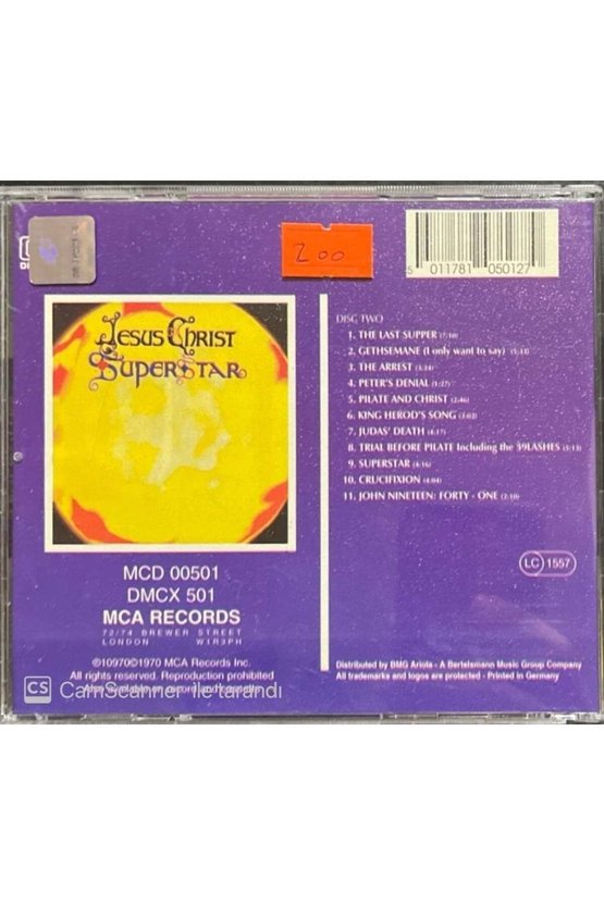 (PLAK DEĞİLDİR CD DİR) Cd Jesus Christ Superstar Disc Two Cd