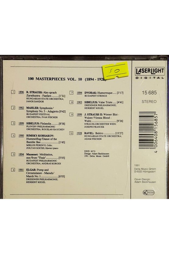(PLAK DEĞİLDİR CD DİR) Cd 100 Masterpieces Vol.10 (1894-1928) Cd
