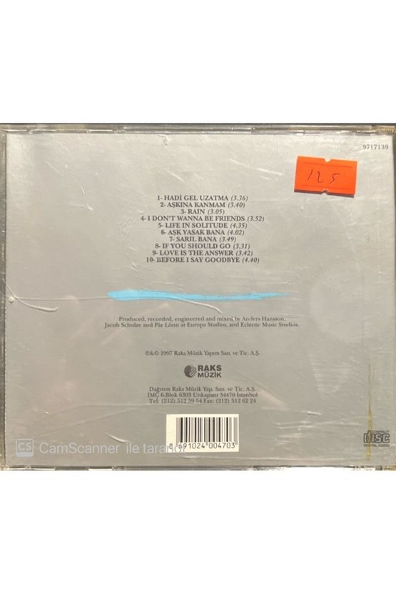 (PLAK DEĞİLDİR CD DİR) Cd Aylin Aşkına Kanmam Sarı Bandrollü Cd