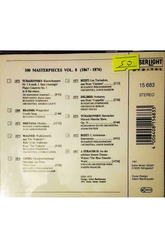 (PLAK DEĞİLDİR CD DİR) Cd 100 Masterpieces Vol 8 (1867-1876) Cd