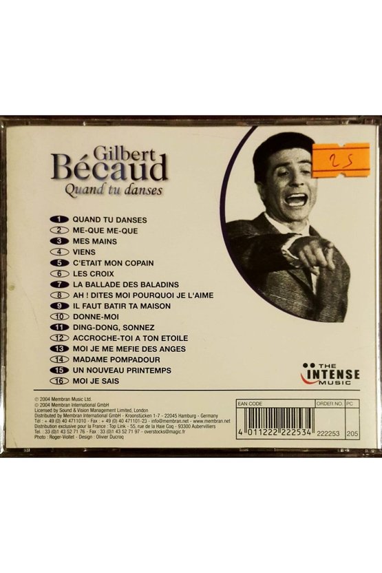 (PLAK DEĞİLDİR CD DİR) Cd Gülbert Becaud Quand Tu Danses Cd