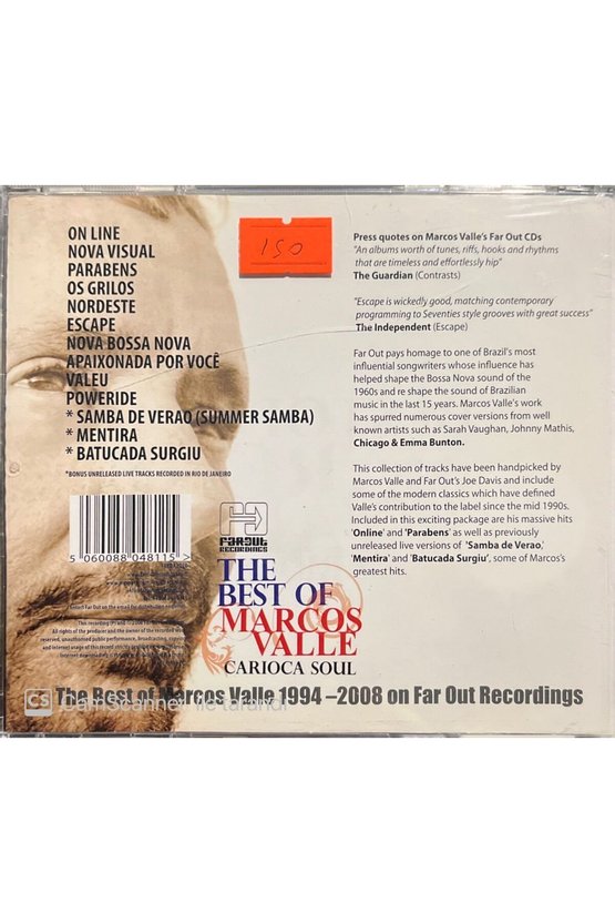 (PLAK DEĞİLDİR CD DİR) Cd The Best Of Marcos Valle Carioca Soul Cd