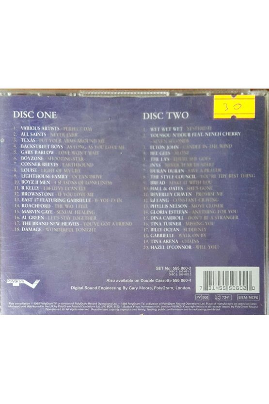 (PLAK DEĞİLDİR CD DİR) Cd 38 All Time Love Classics Love Cd