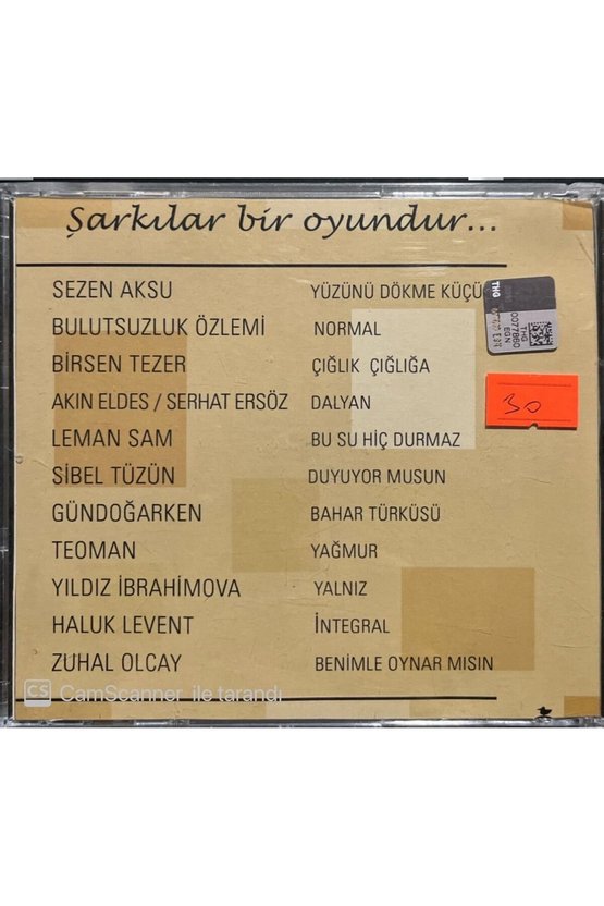 CD Bülent Ortaçgil İçin Söylenmiş Bülent Ortaçgil Şarkıları Şarkılar Bir Oyundur CD 2