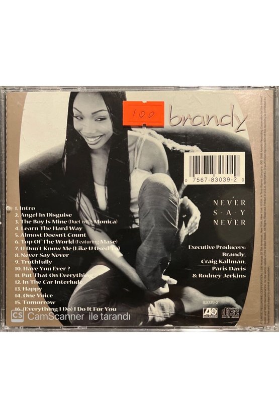 (PLAK DEĞİLDİR CD DİR) Cd Brandy Never Say Never Cd