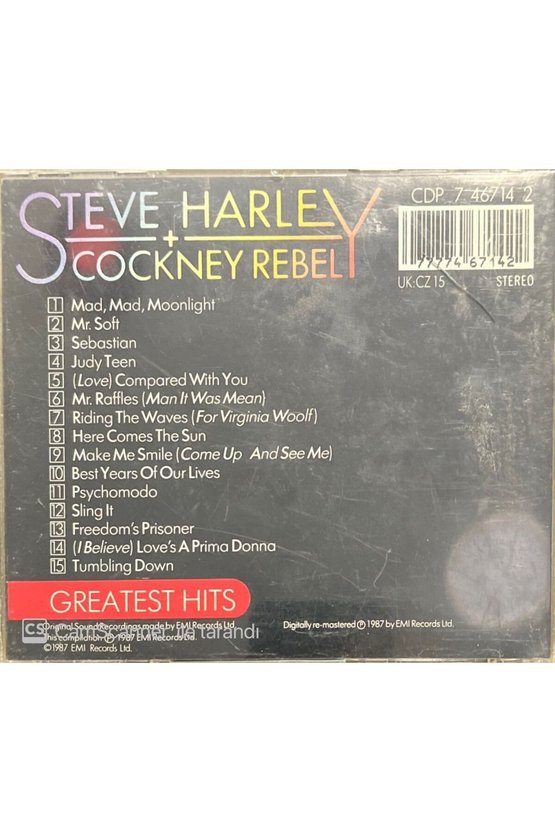 (PLAK DEĞİLDİR CD DİR) Cd Steve Harley Scockney Rebel Greatest Hits Cd