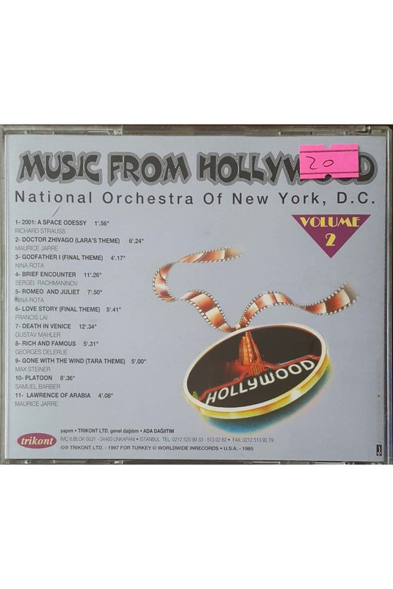 (PLAK DEĞİLDİR CD DİR) Cd Music From Hollywood Sinerama Voume 2 Cd
