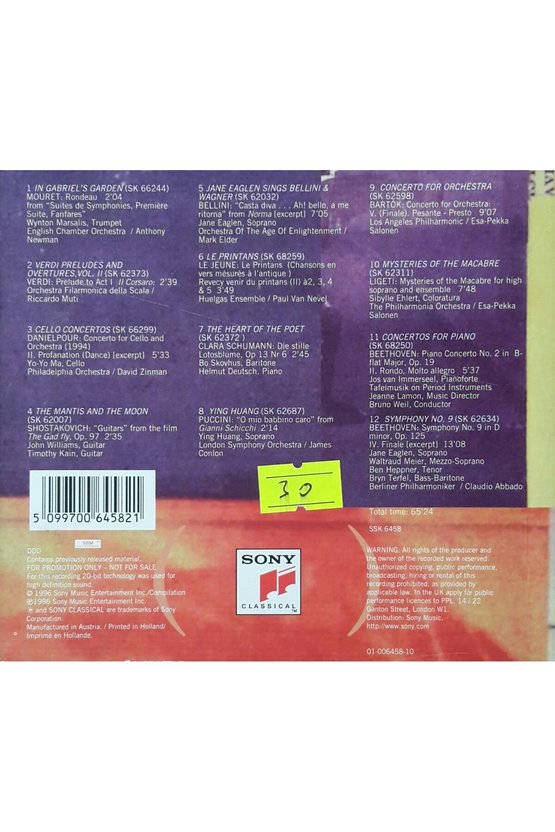 (PLAK DEĞİLDİR CD DİR) Cd Sony Classical New Traditions Cd
