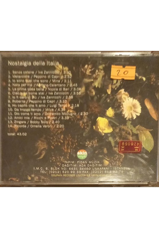 (PLAK DEĞİLDİR CD DİR) Cd Nostalgia Della Italia Cd