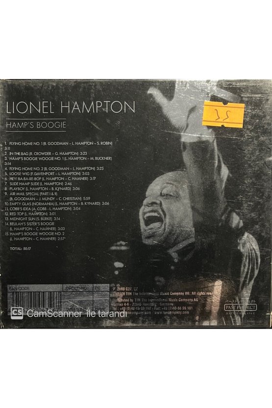 (PLAK DEĞİLDİR CD DİR) Cd Lionel Hampton Hamps Boogie Cd
