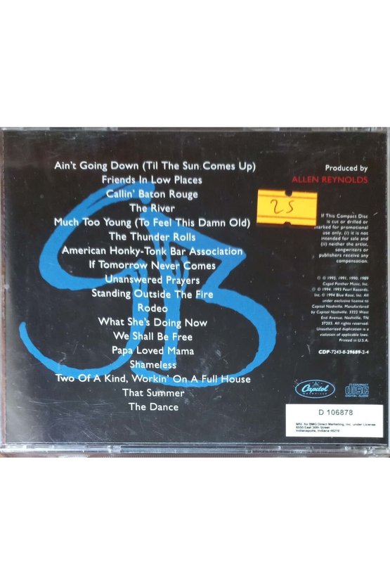 (PLAK DEĞİLDİR CD DİR) Cd Garth Brooks The Hits Cd