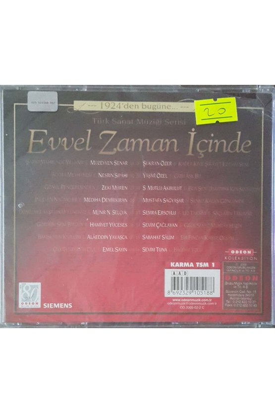 (PLAK DEĞİLDİR CD DİR) Cd Evvel Zaman Içinde Türk Sanat Müziği Serisi Açılmamış Jelatininde Cd