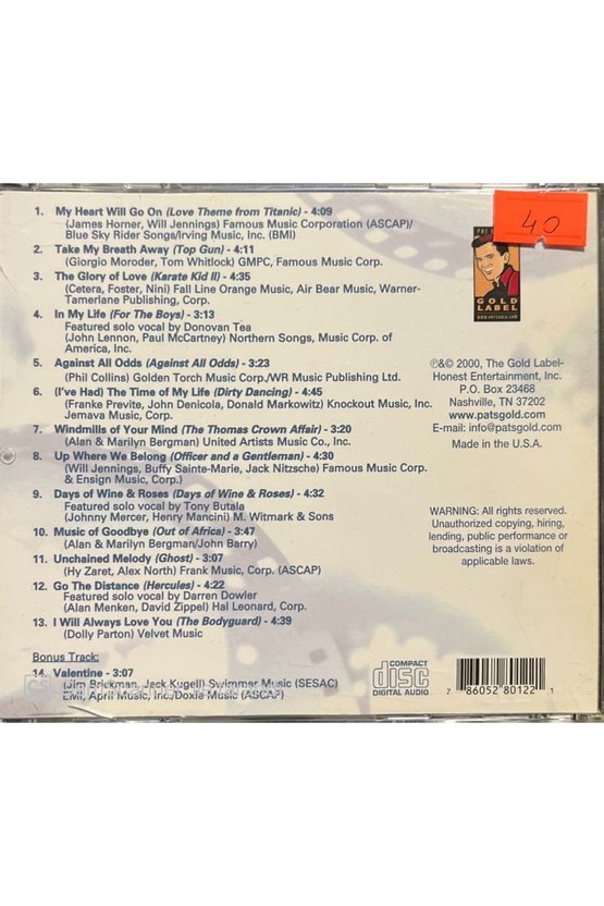 (PLAK DEĞİLDİR CD DİR) Cd The Lettermen Greatest Movie Hits Cd