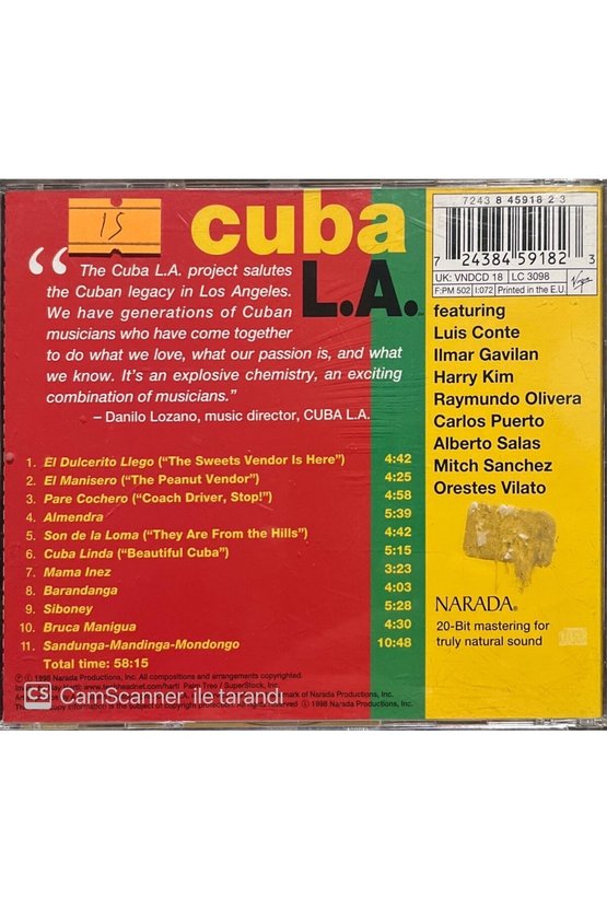 (PLAK DEĞİLDİR CD DİR) Cd Cuba L.a. Cd