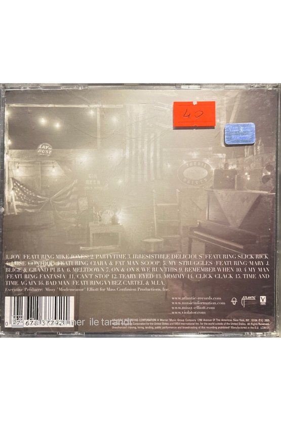 (PLAK DEĞİLDİR CD DİR) Cd Missy Elliot The Cookbook Cd