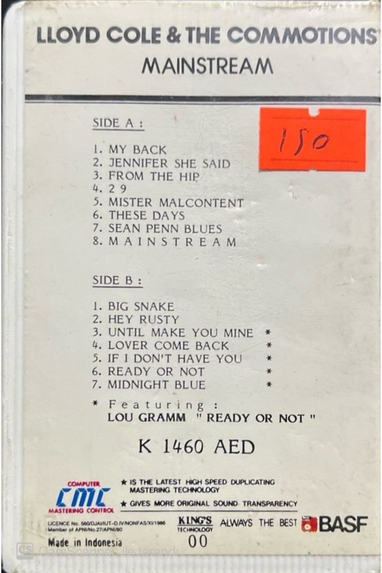 LLoyd Cole & The Commotions Mainstream Kaset