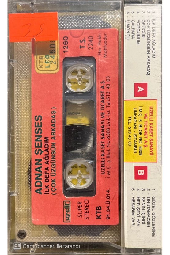 Adnan Şenses İlk Defa Ağladım Kaset