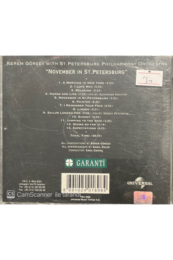 (PLAK DEĞİLDİR CD DİR) Cd Kerem Görsev November In St.petersburg Cd