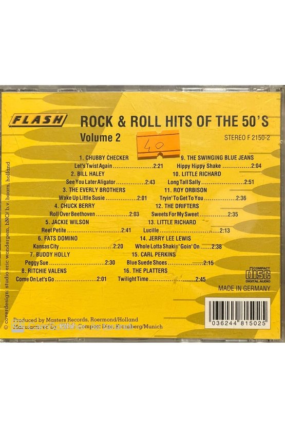 (PLAK DEĞİLDİR CD DİR) Cd Rock And Roll Hits Of The 50s Cd