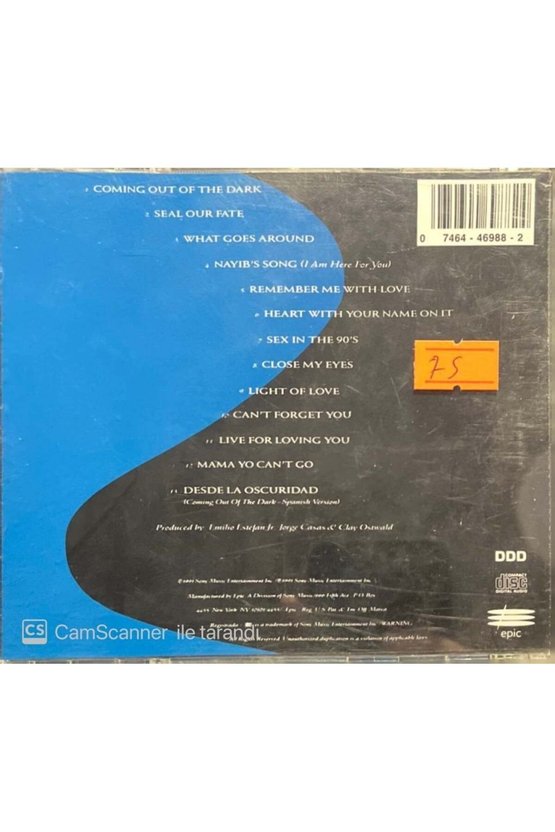 (PLAK DEĞİLDİR CD DİR) Cd Gloria Estefan Into The Light Cd