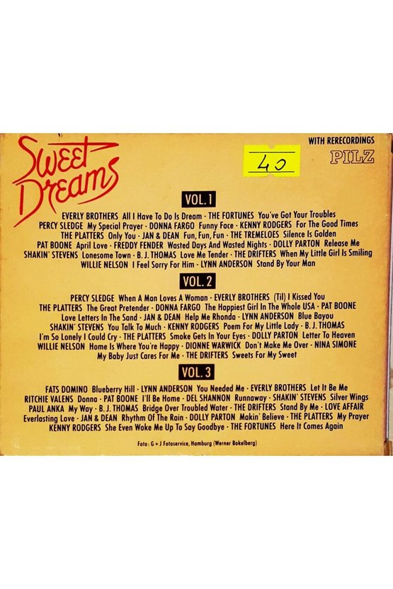 (PLAK DEĞİLDİR CD DİR) Cd Sweet Dreams Vol 1 Vol 2 Vol 3 Cd